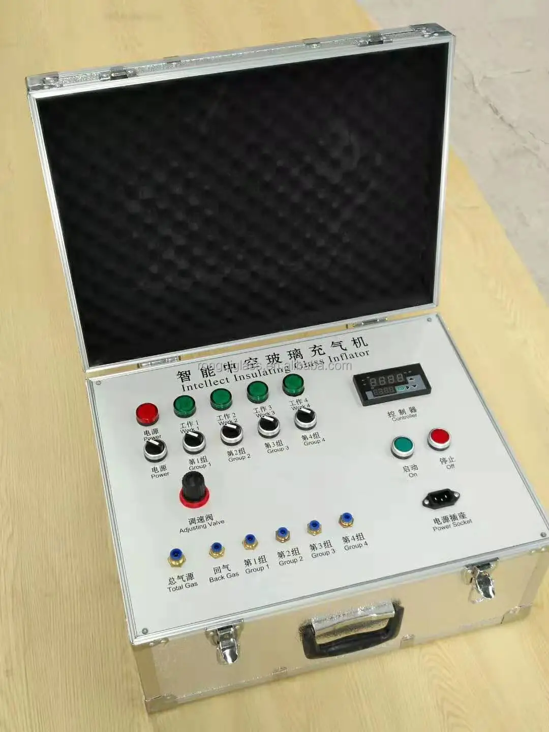 Four Detection Four Groups Insulating Glass Nitrogen Argon Gas Inflatable Filling Equipment 1