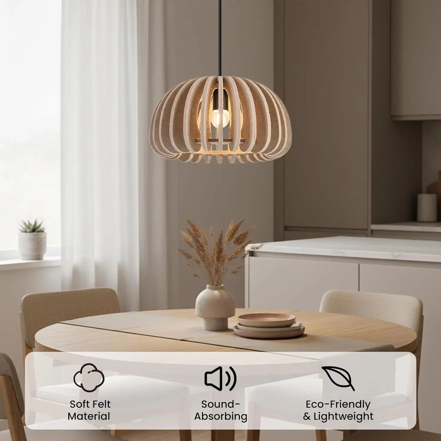 PET Acoustic LED Ceiling Lamp - Indoor Noise Reduction Felt Pendant Light 1