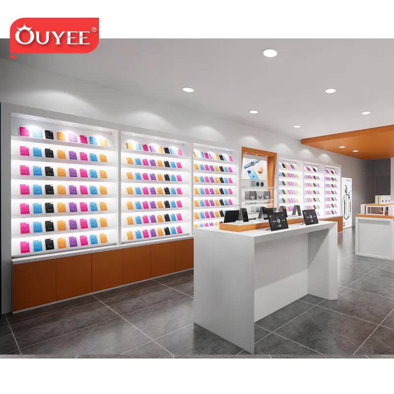 Decoração de loja de celulares e expositores para celulares 1