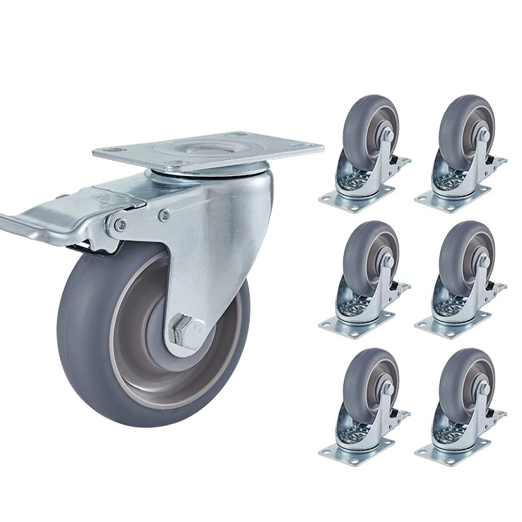 Oem Customized High-quality 3/4/5 Inch Tpr Wheel Castor With Double Ball Bearing 1