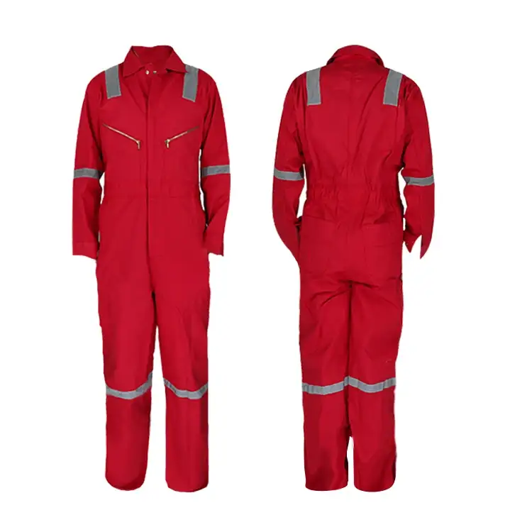 Custom-Made Long-Sleeve Flame-Retardant Fire Safety Maintenance High-Visibility Coveralls 1