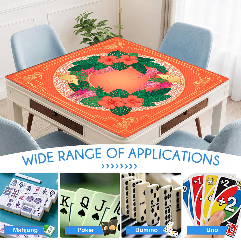 Mahjong Mat Coastal Design Custom Neoprene Rubber 33 Inch Odorless Non Slip Table Cover Factory Direct Ddp Usa Shipping High 5