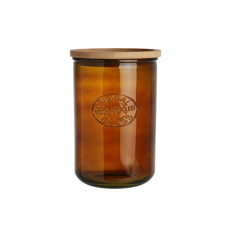 Hũ thủy tinh tái chế màu nâu 750ml 1