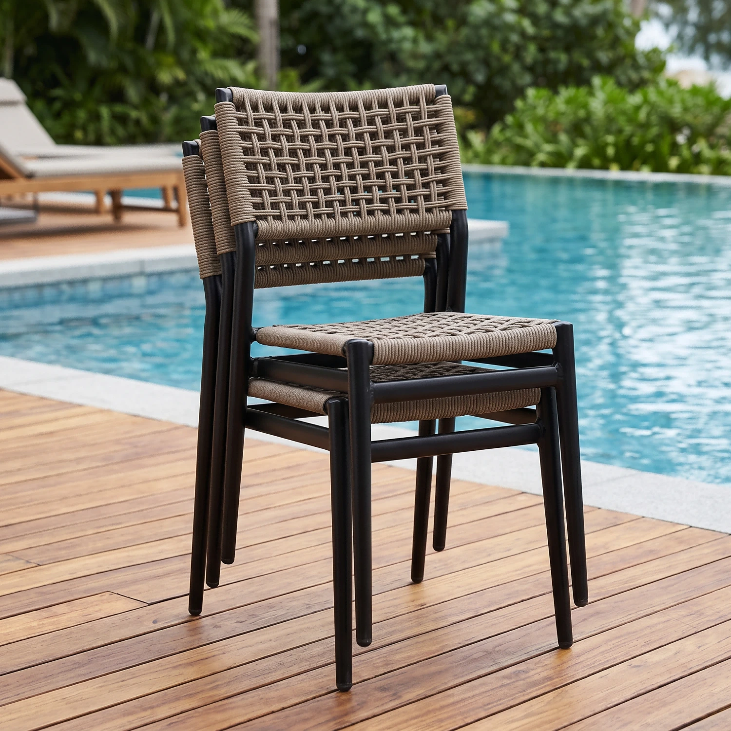 Usa Stock Outdoor Cafe Set | Teak & Aluminum | Fast Shipping 1