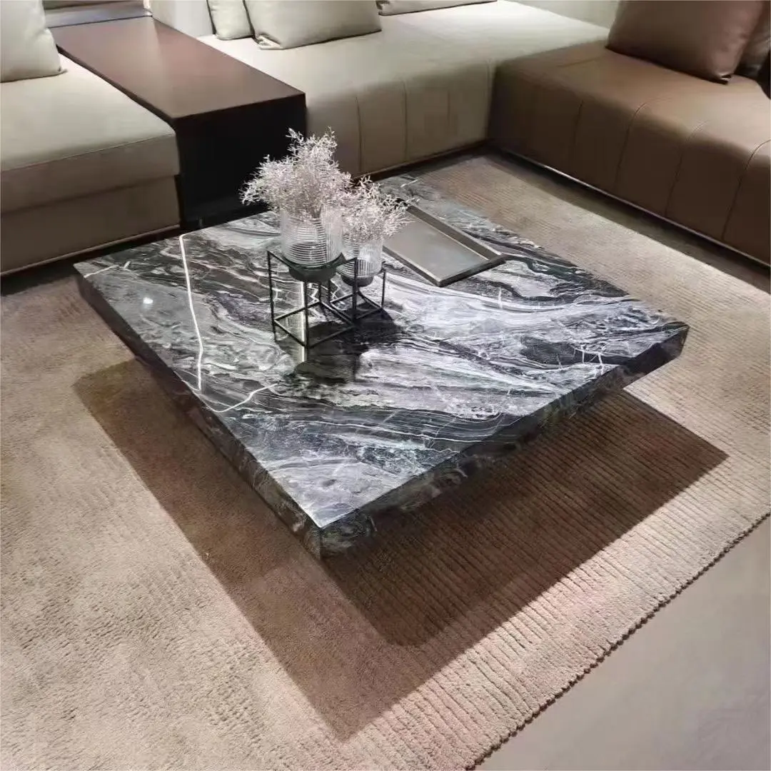 High Quality Modern Minimalist Living Room Home Coffee Table Marble Rock Panel Coffee Table Villa Low Coffee Table 1
