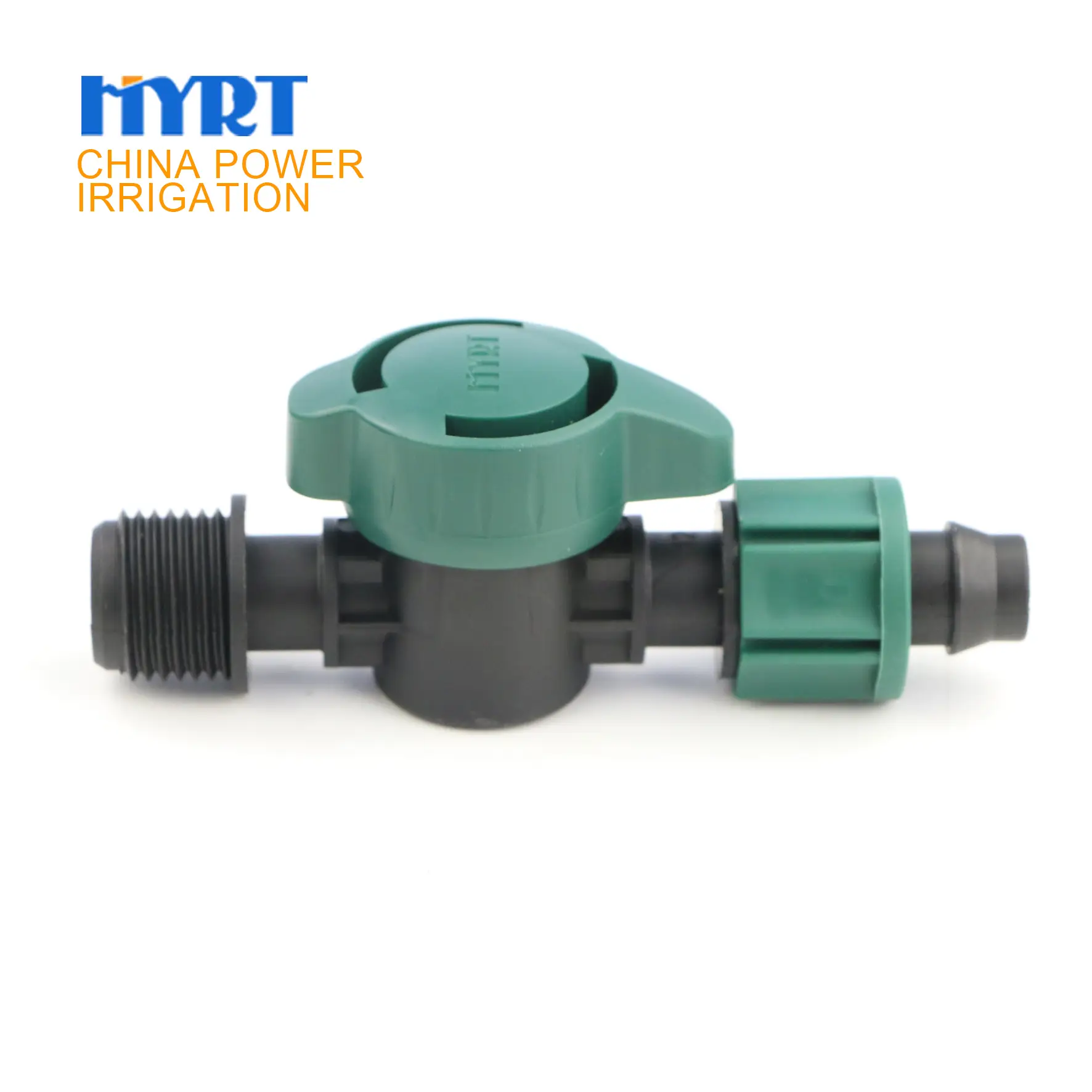 HYRT 16x1/2 外螺纹倒钩阀 - 金属绿色接头 1