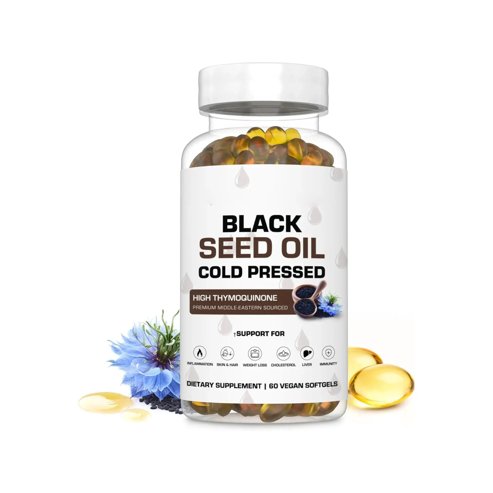 OEM/ODM Black Seed Oil 60ct Caps - Immune/SkinHair - NoPreg 1