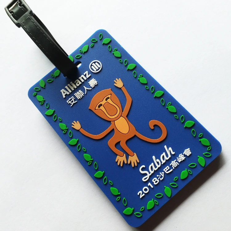Custom Logo PVC Luggage Tag Silicone Luggage Boarding Pass Hang Tag Student Card Holder 1