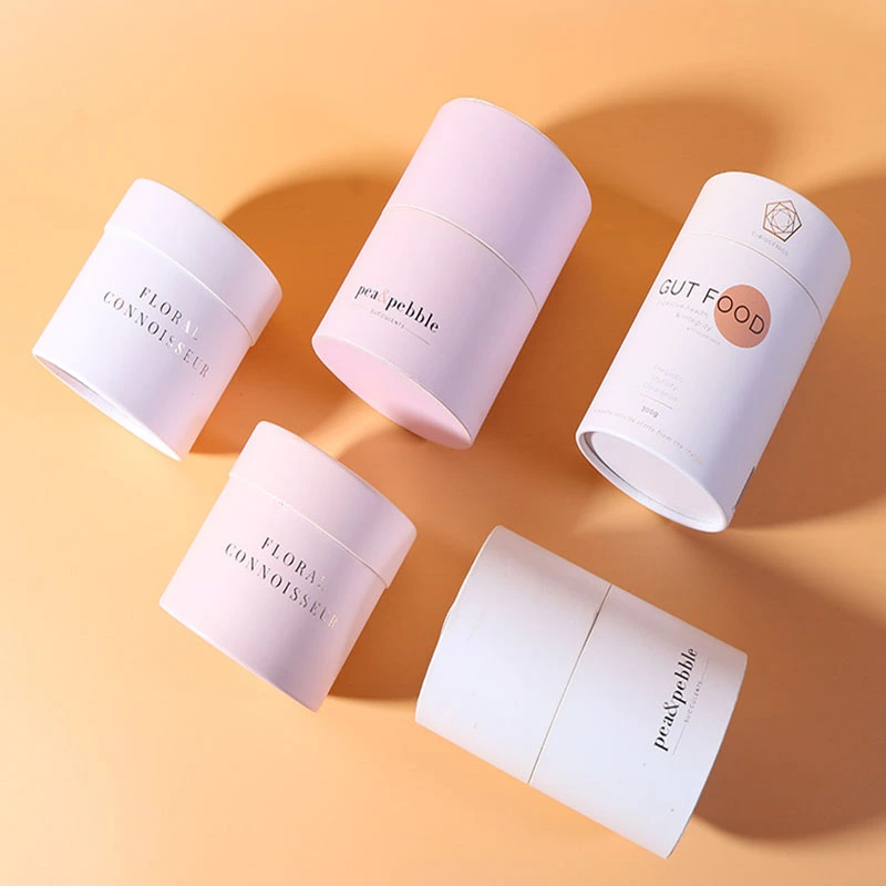 工場でカスタマイズされたロゴデザイン印刷包装紙管付きリサイクルクラフト段ボール 1