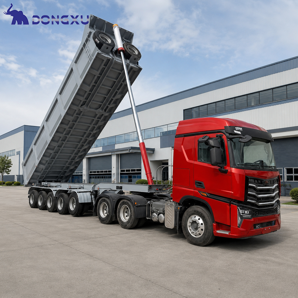 Dump Trailer 4 Axle 2-axle Aluminum End Semi Dump Dumper Trailer 5