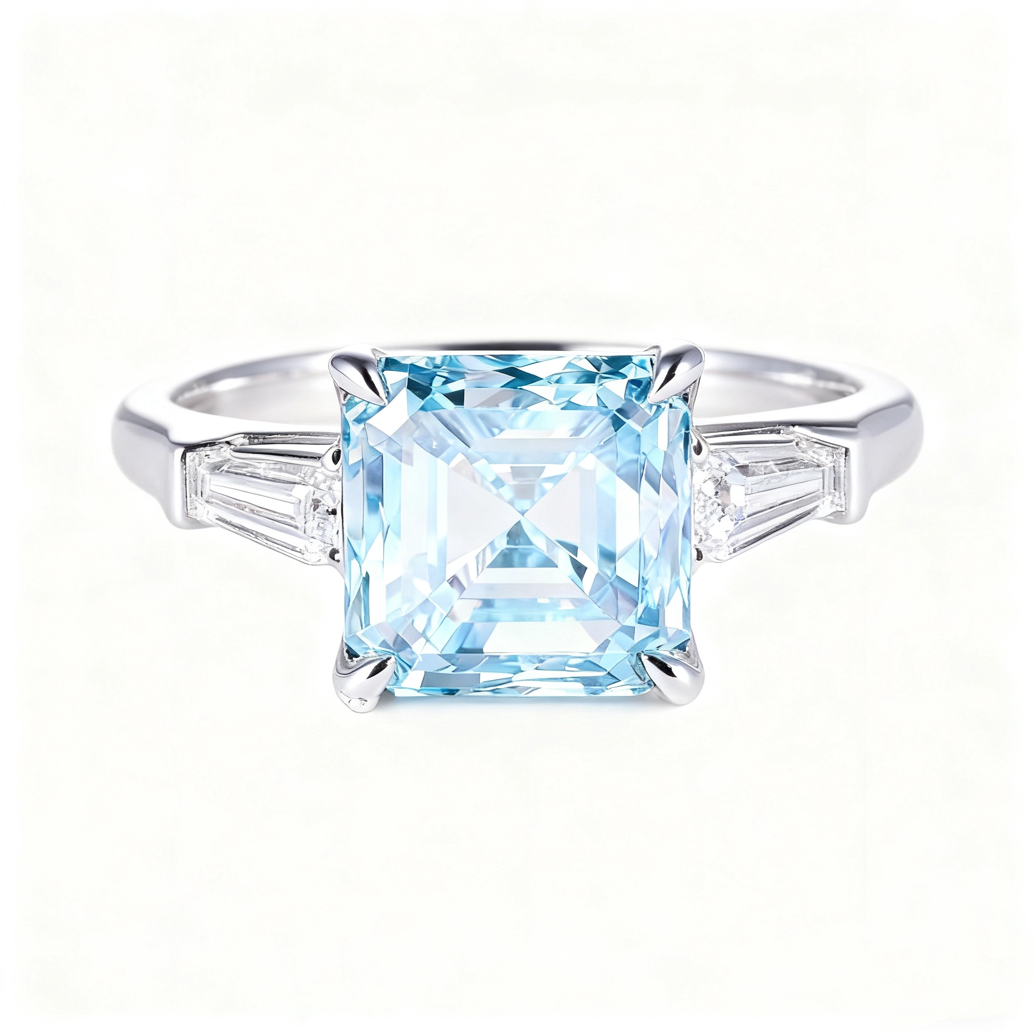 Igi Asscher Cut Fancy Blue Lab Diamond Ring In 18k Gold,Igi Grc Certified Perfect For Weddings & Gifts,Direct Factory Source 1