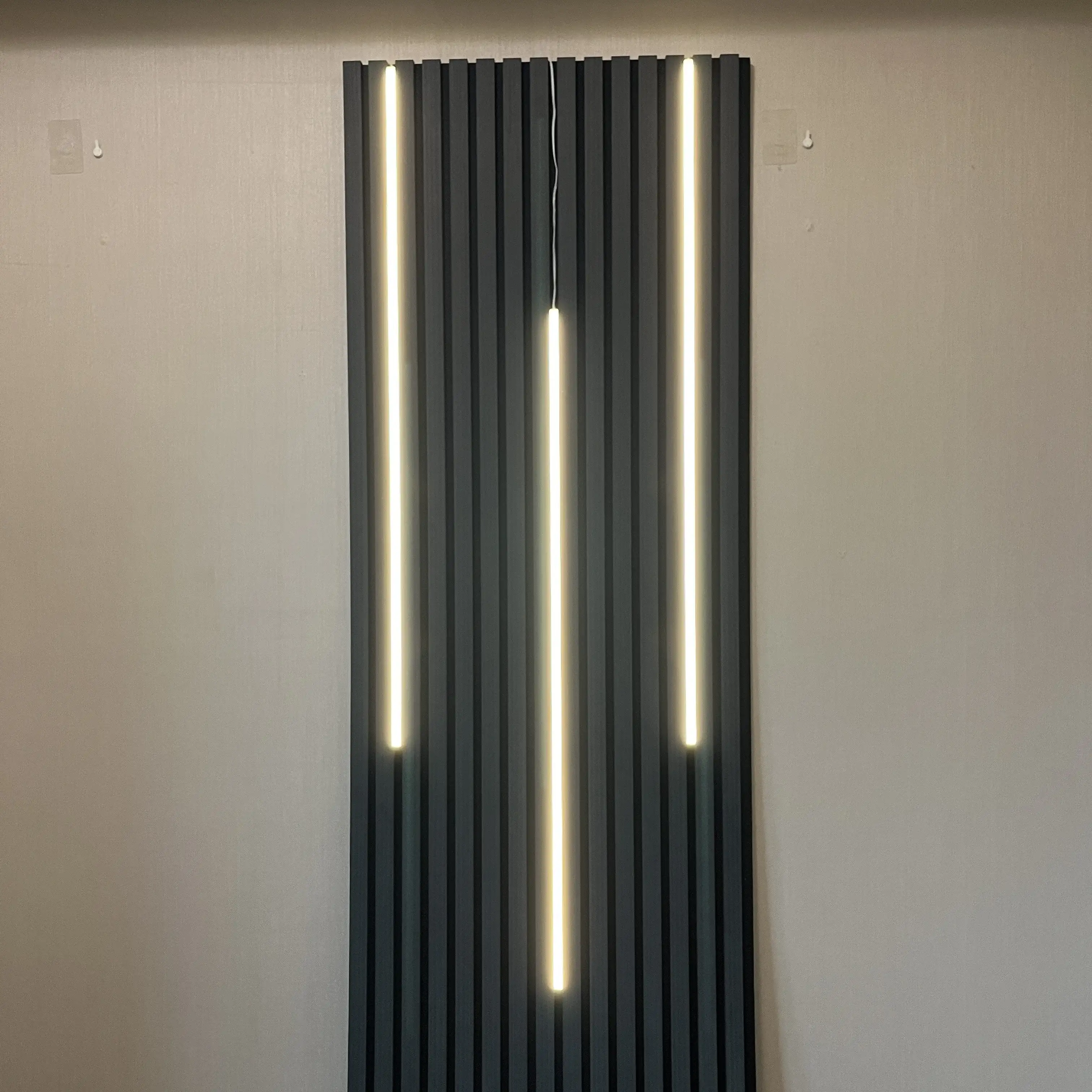 Black Wave 3D Acoustic Panels Flexible Rolls Wall Slat Panel for Interiors 1