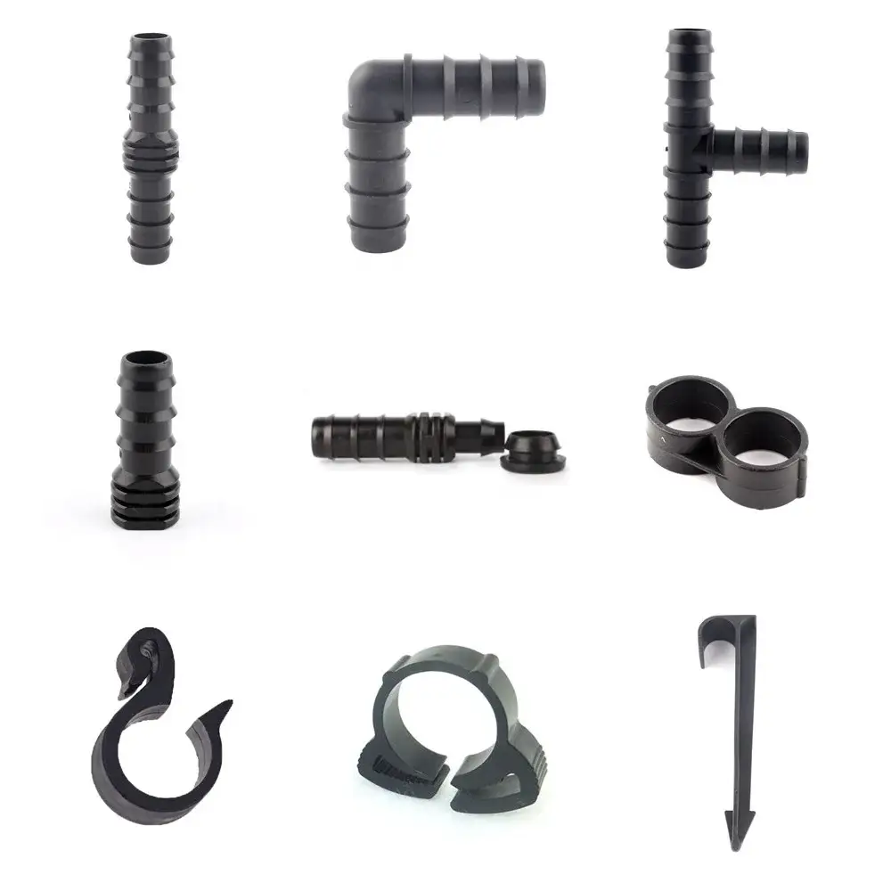 16毫米倒钩弯头连接器 1/2英寸快插式花园灌溉 1