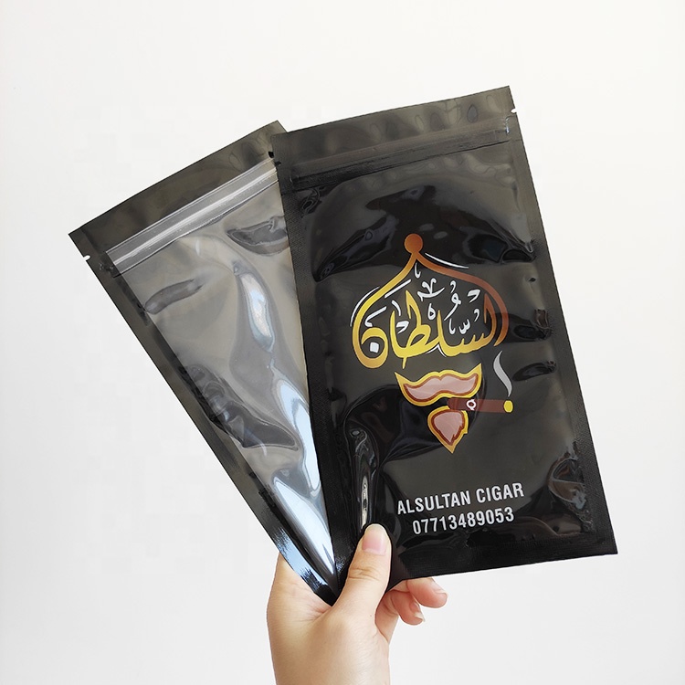 Sachet individuel de sachet pour cigare en plastique personnalisé pour feuilles à rouler le tabac à fumer 3