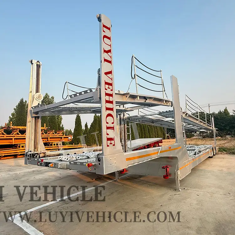 Remolque de camión de vehículos de doble picerador de 8 autos extensible 1