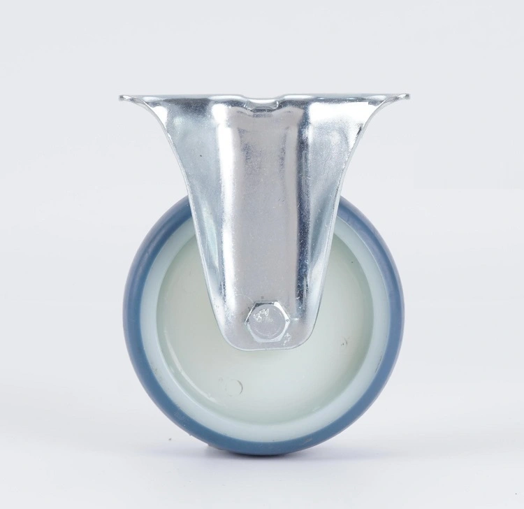 Wholesale Industrial 3 4 5 Inch 60-100kg Load Capacity Blue Themoplastic Rubber Fixed Casters For Large-scale Catering Shop 1