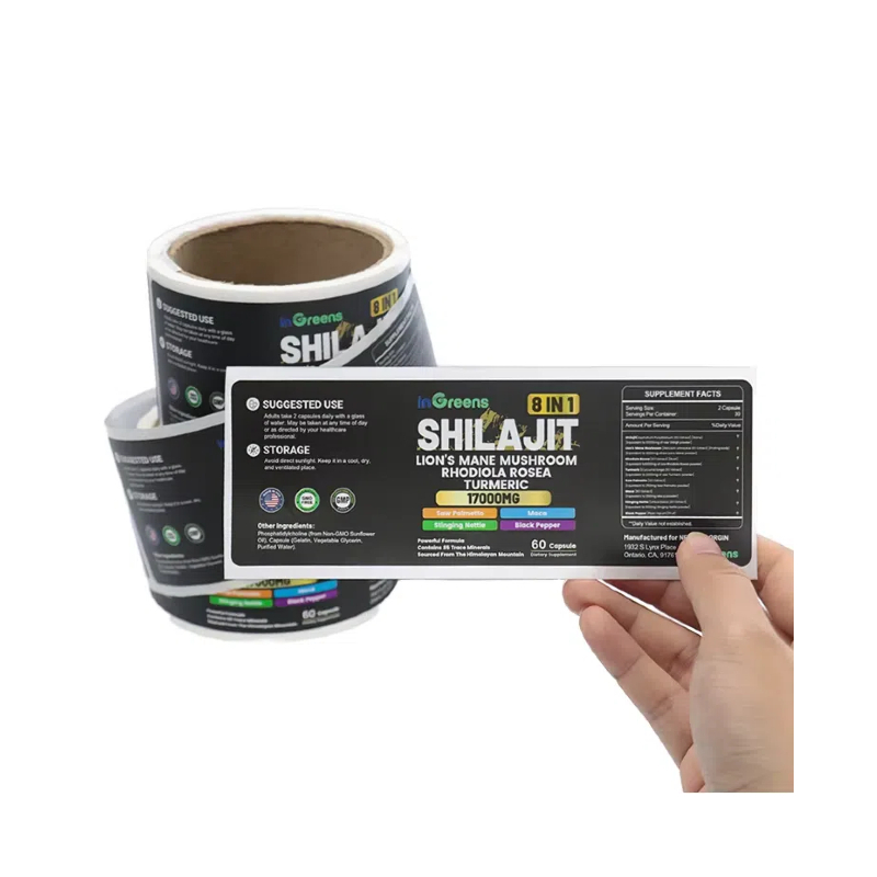 Custom Die-Cut Dietary Supplement Labels with Nutrition Facts 1