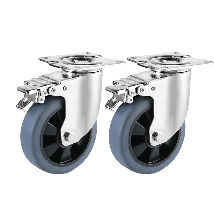Long Working Life Customize Mounting Size Thermoplastic Rubber 3/4/5/6 Inch 125mm Tpr Wheels Casters For Trolley 1