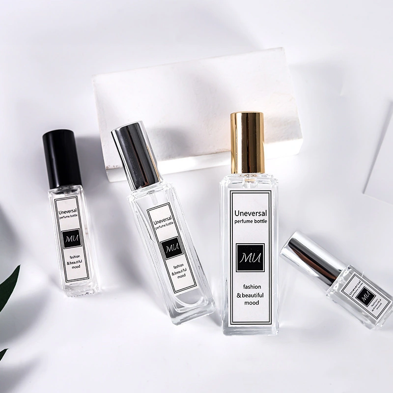 Customizable Transparent Square Perfume Bottle Set with Screw Sprayer - 5ml 10ml 20ml 30ml 1