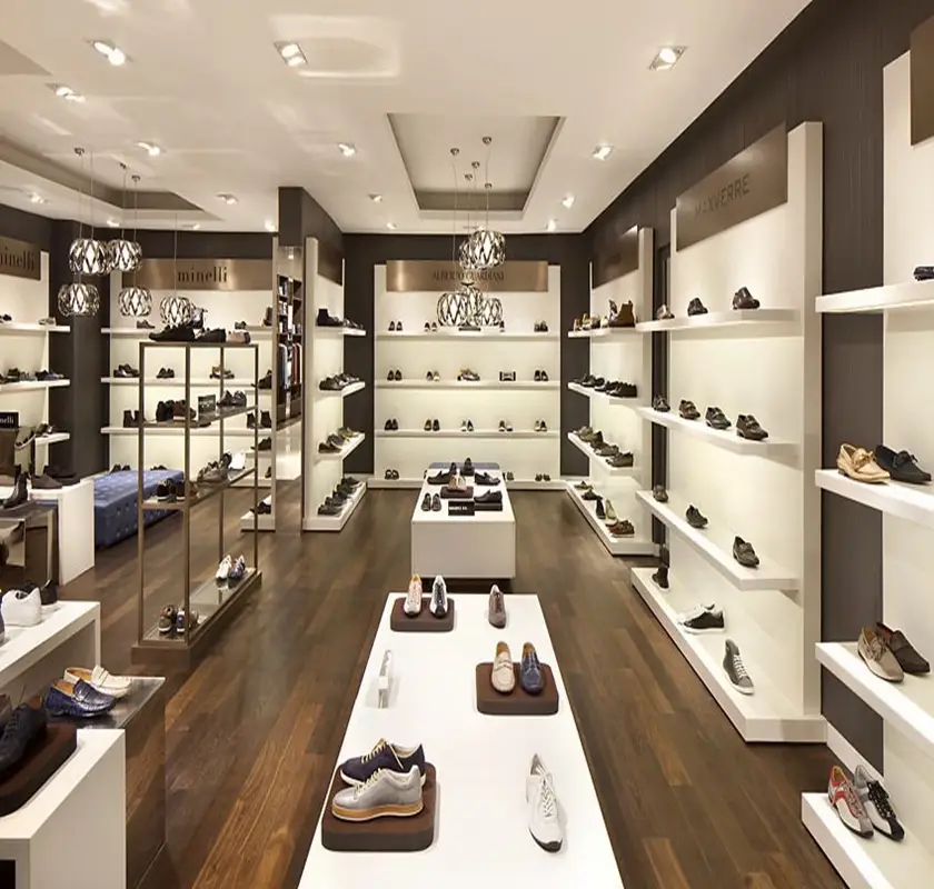 Schuhladen-Display-Regal, Vitrine, Glasschrank, Ladeneinrichtung 1