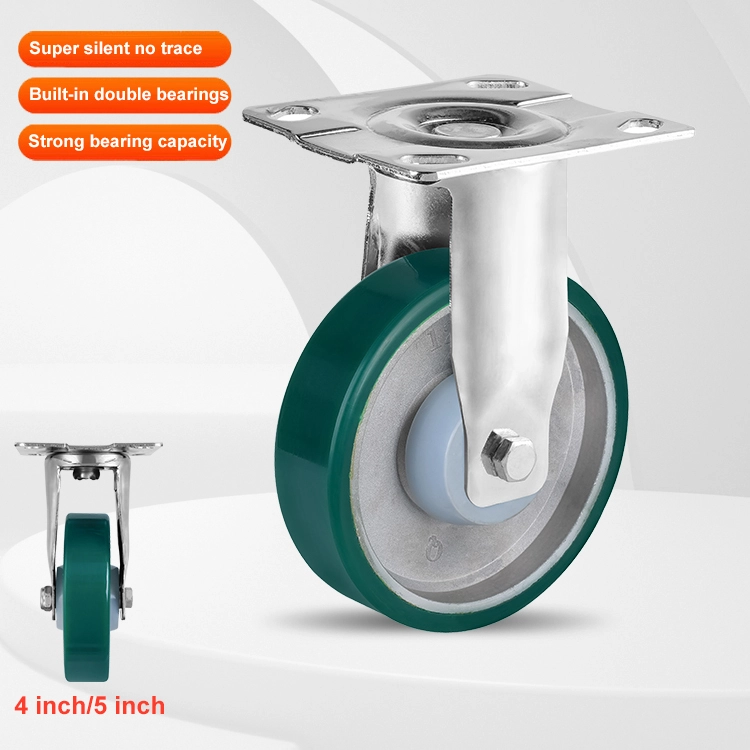 Core Pu Green Caster 4 5 Bearing Pu Universal Wheel Industrial Caster Medium Duty Wheels 1