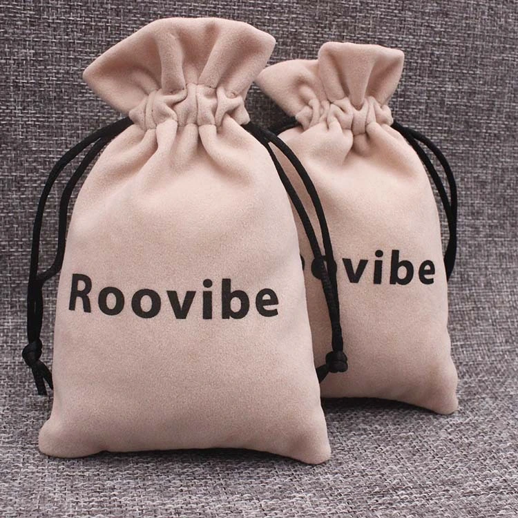 ピンクのフランネルバッグ カスタムジュエリーヘッドピースバッグ 巾着生地バンドルポケット 1