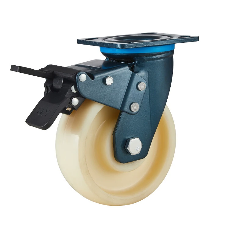 4/5/6/8 Inch Swivel Fixed White Locking Nylon Castor Industrial Diameter 125 Mm Caster Wheels 1