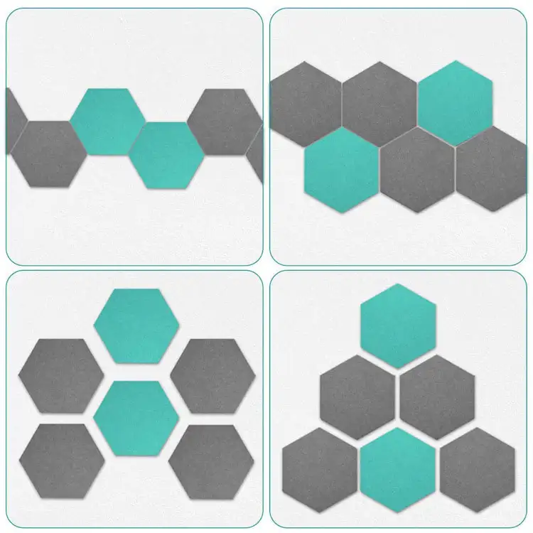 לוחות קיר אקוסטיים משושים דביקים לבד משושה 1