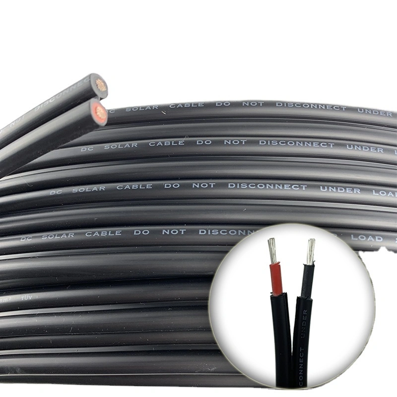 Certificación TUV 2x4mm2 6 mm2 10 mm2 Core de doble DC Panel de energía fotovoltaica Cable de cobre de alambre eléctrico 1