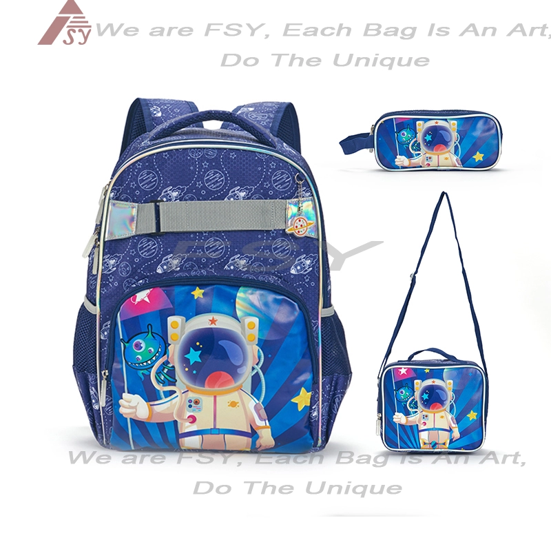 Hot Sell Waterproof Children Schoolbags Kids Space Astronaut School Bag Set School Student Backpack 3 Pieces For Boys 1