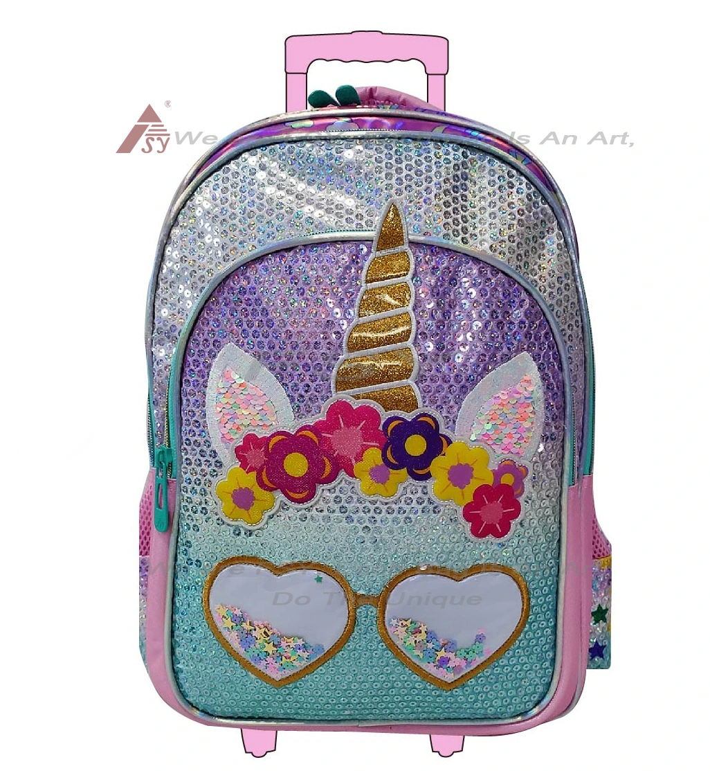 New Fashion Recreational Camping School Kids Travel Trolley Bag Roller Wheeled Backpack For Teens Trolley School Backpacks 2024 1