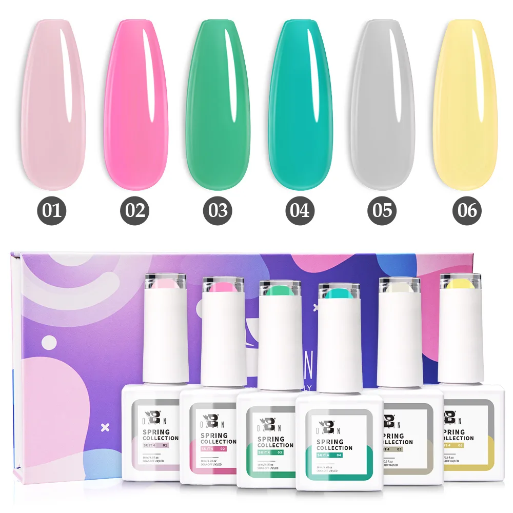 Esmalte de uñas en gel Bozlin, 6 unidades, colores UV/LED, OEM, marca privada, suministro de uñas 1