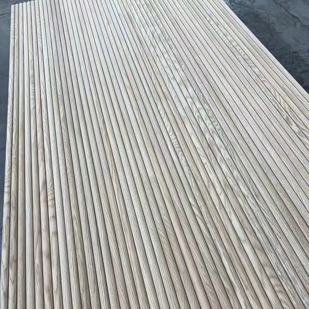 Rugalmas félkör alakú vörös tölgy rétegelt lemez MDF falburkolat akusztikus léc 1