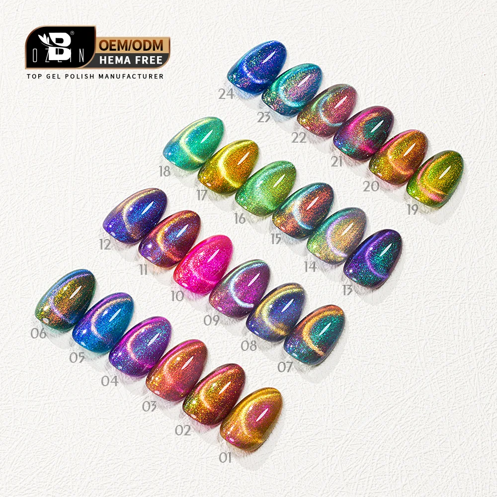 9D Rainbow Cat Eye Gel Polish UV Vernis Semi Permanent Nail Art Gel Polish 1