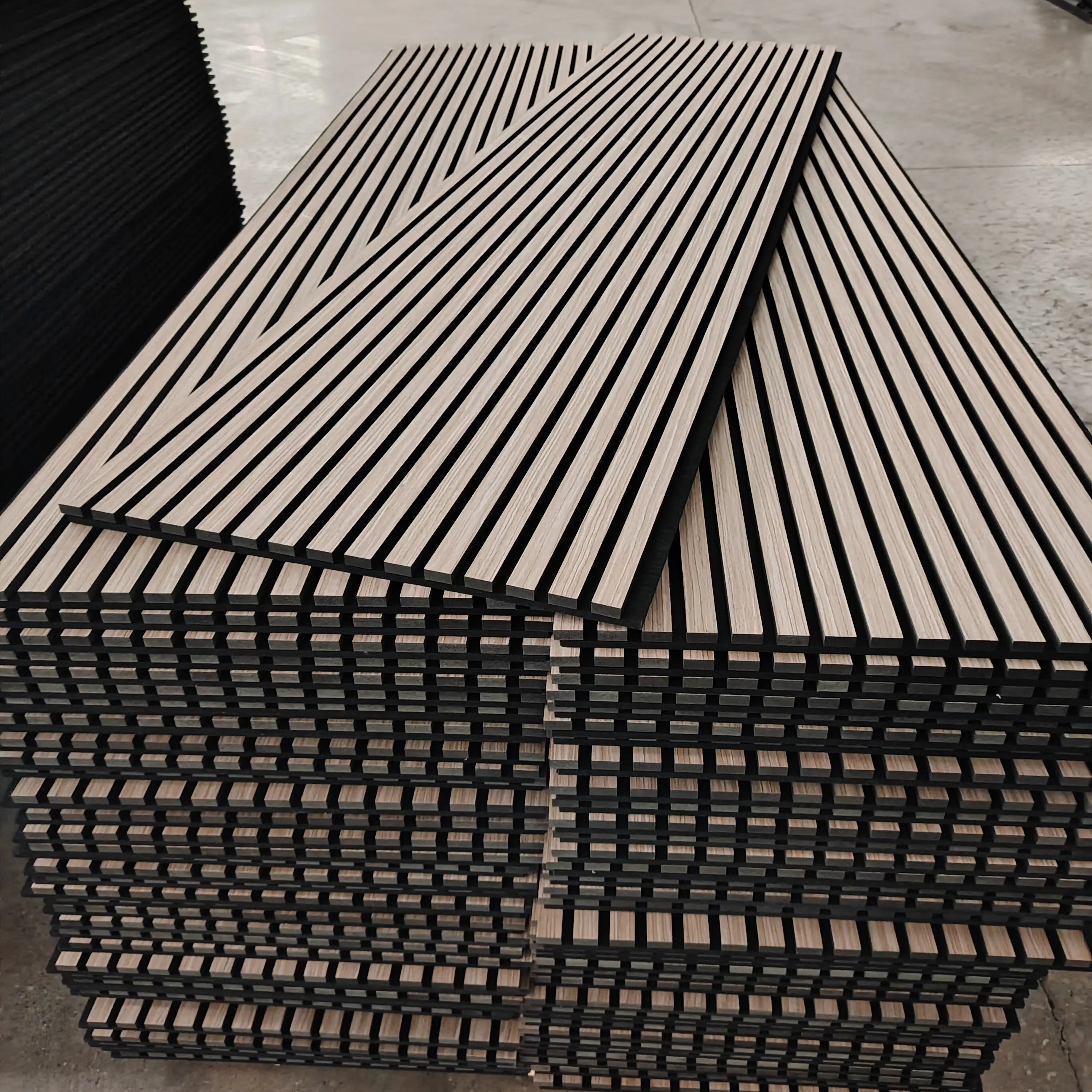 Acoustic Wood Slat Wall Panels 3D Sound Absorbing Indoor and Outdoor Cladding 1