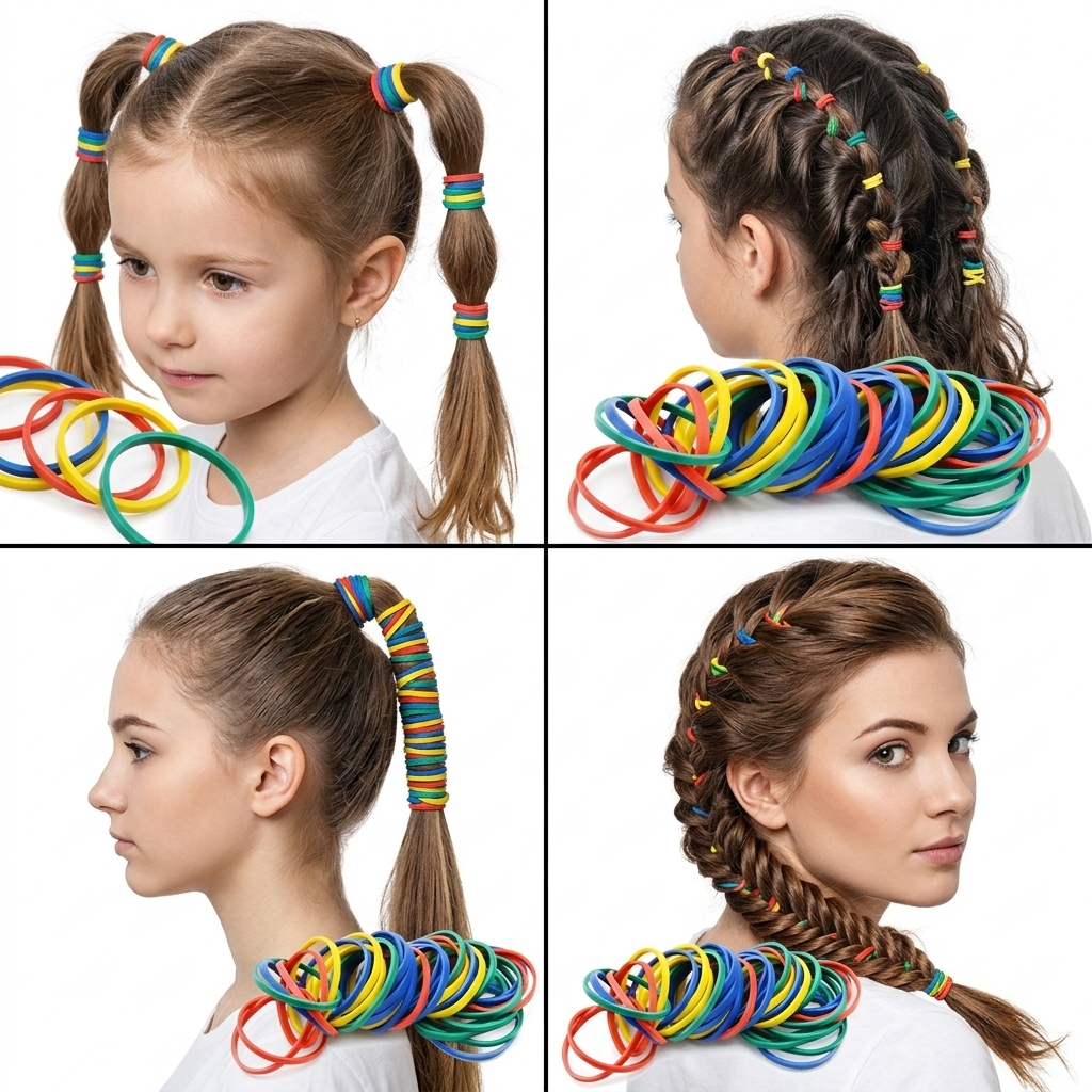 Soft Stretch Rubber Hair Ties for Women & Girls, Ponytail Holders – Wholesale 1