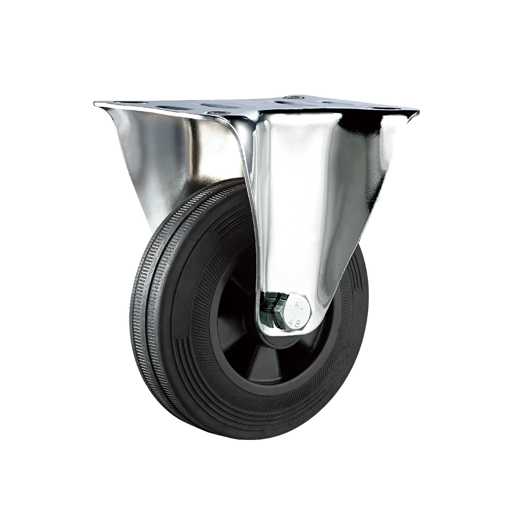 Fixed Not Rotating 3 4 5 6 8 Inch 50-180 Kg Load Capacity Black Tpr Caster Medium Duty Trolley Wheels 1