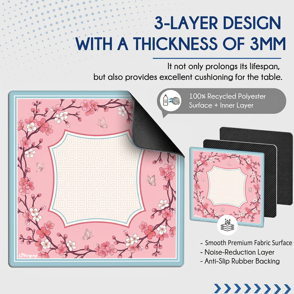 Mahjong Mat Christmas Edition Neoprene Rubber 33 Inch Odorless Non Slip Custom Print Table Mat Factory Ddp Usa Shipping Premium 4
