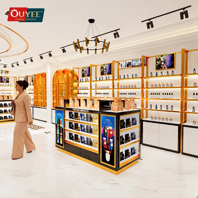 Expositores de prateleiras para cosméticos - Suporte e vitrine para perfumes em lojas 1