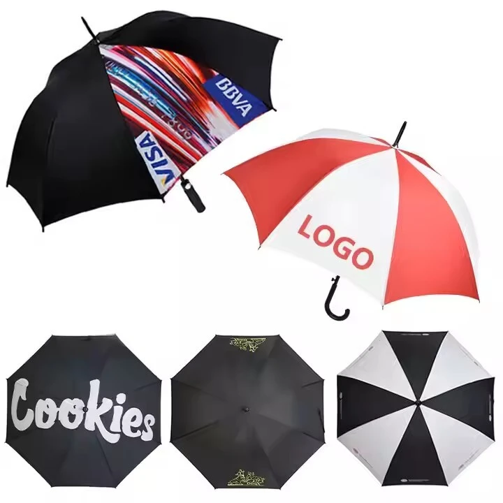 Custom Double Side Golf Umbrella with Logo - All Over Printed, 3D Plastic Print Inside 1