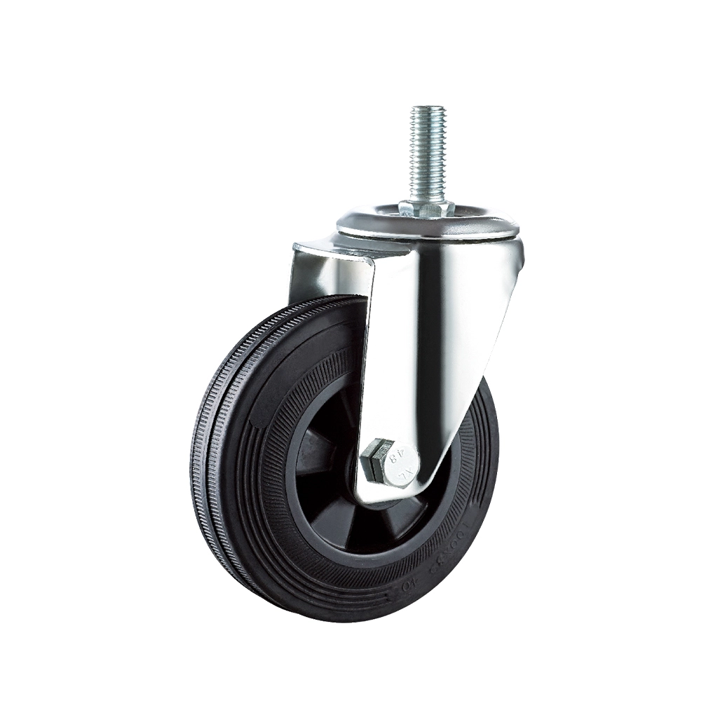 New 50-180 Kg Wear-resistant 3inch 4inch 5inch 6inch 8inch Black Tpr Medium Duty Trolley Swivel Rotate Caster Wheel 1