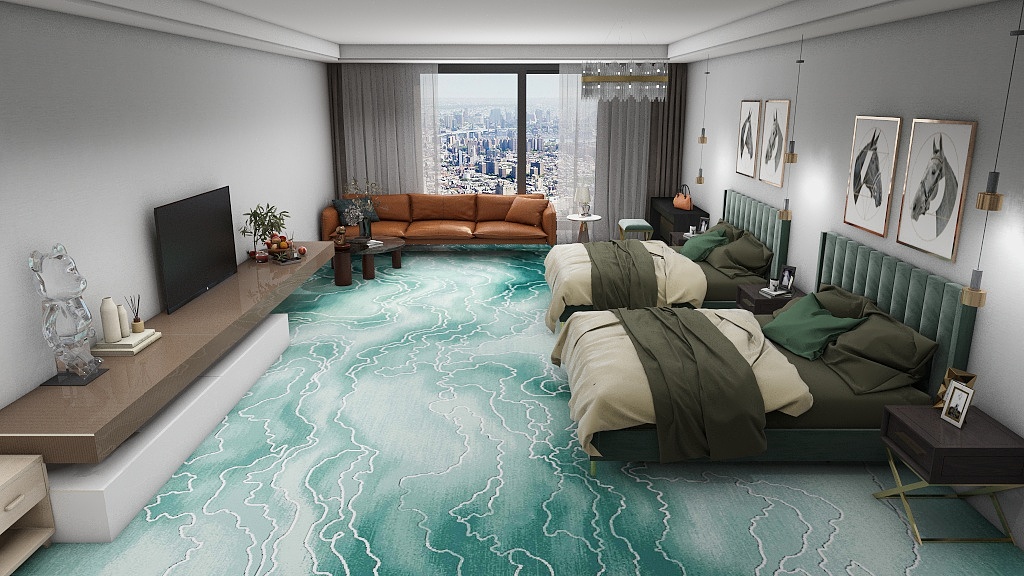Tapis de luxe sur mesure en laine et nylon Axminster pour hôtels et maisons 7