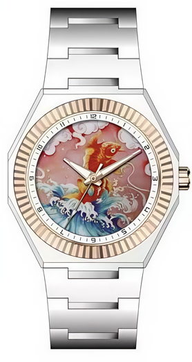Nifer Herrenuhr mit achteckigem Emaille-Zifferblatt, einzigartiges Muster, integriertes Edelstahlarmband, 5 ATM wasserdicht, luxuriöse Dresswatch 1