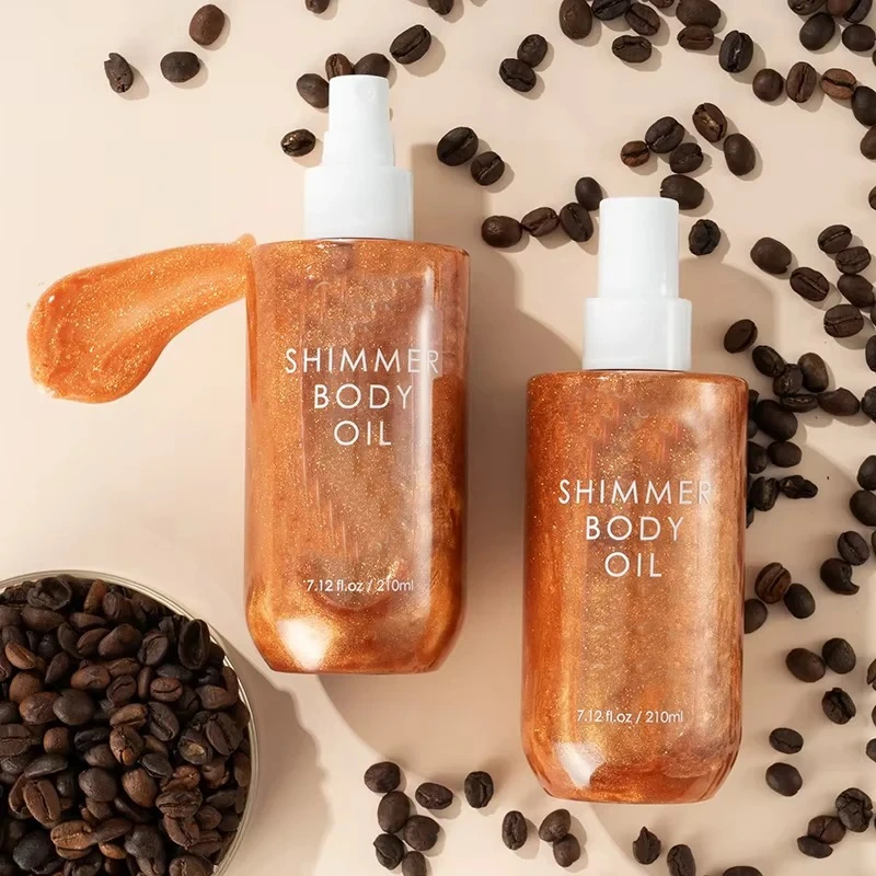 Mlm Private Logo Body Mist Custom Logo 210ml Luxury Shimmer Body Oil Spray Nozzle Body Shimmer Oil Flavor & Fragrance 1