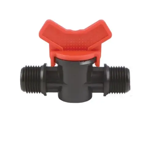 Garden LDPE Plastic Mini Double Male Valve for Drip Tape 1