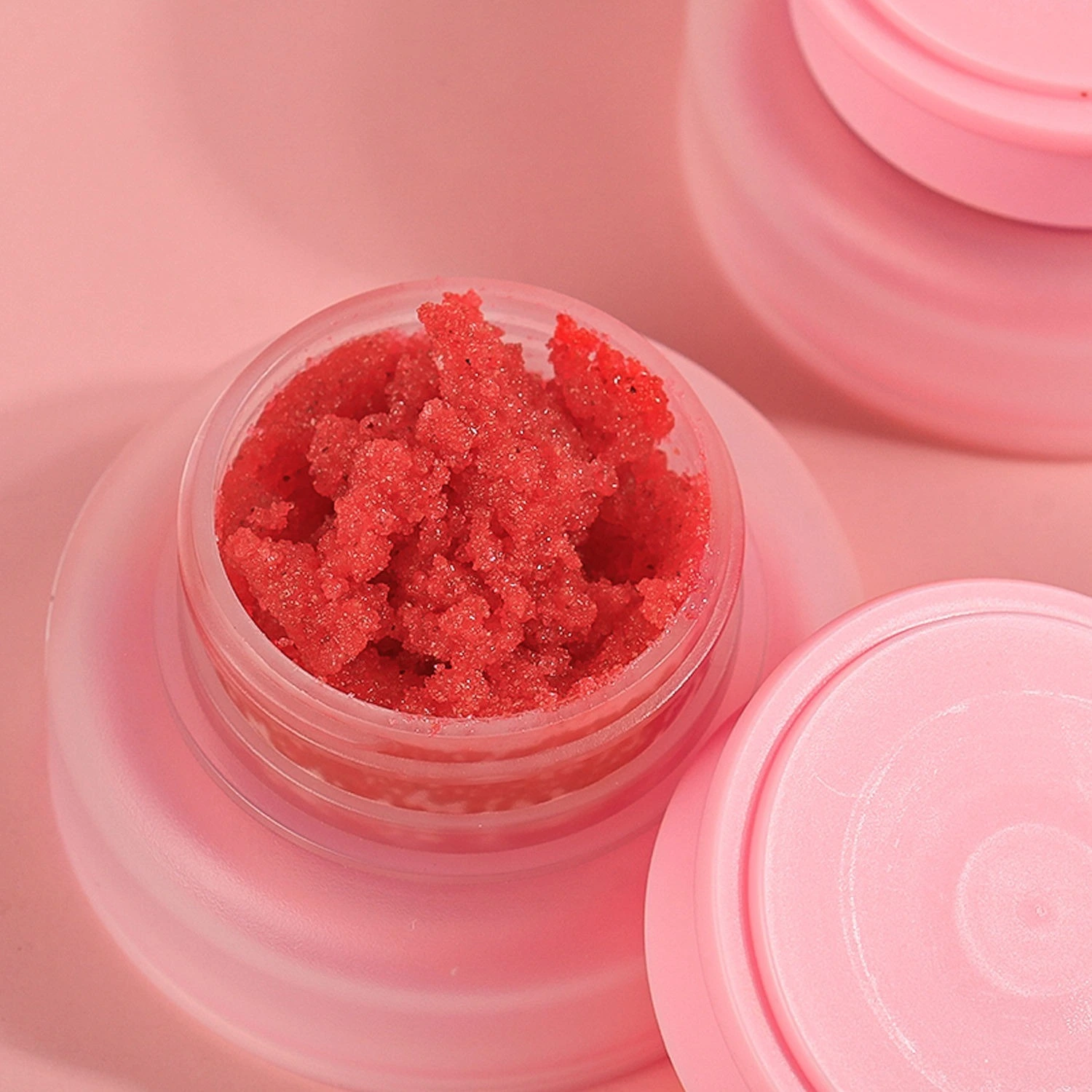 Mlm Private Logo Lip Scrub Exfoliating Lip Scrub Repair Moisturizing Organic Strawberry Flavor Pink Lip Scrub 1