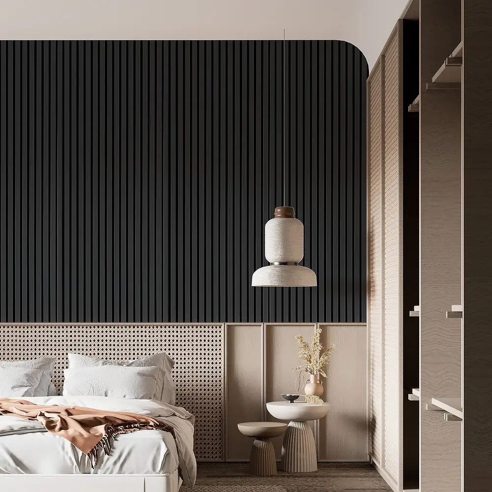 Wooden Slat Acoustic Wall Panels PET Felt Soundproofing Sound Absorbing Panels 1