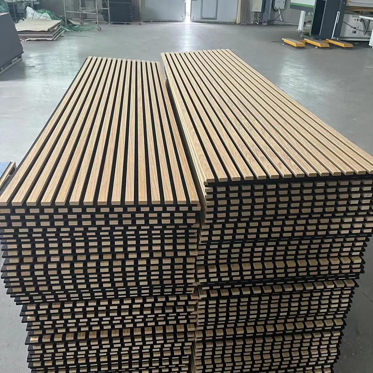 Teak 849C Wood Veneer MDF Acoustic Wall Panels | Akupanel Slat Panels 1