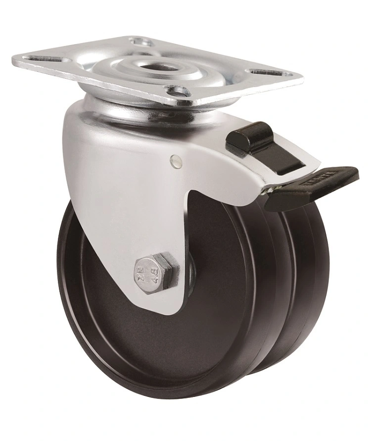 Customizable 2inch 3inch Brake Castor Polypropylene Plain Swivel Casters For 60-100kg Load Capacity 1