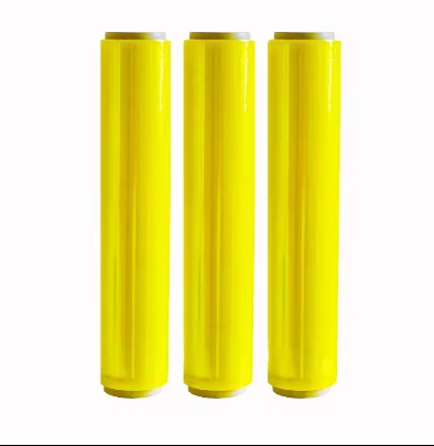 Avvolgimento elastico di restringimento giallo LLDPE PEDE STRECH PALLET STRECH per l'imballaggio 1